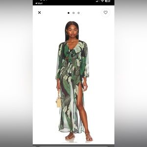 Beach riot Shiloh dress banana leaf black size xs